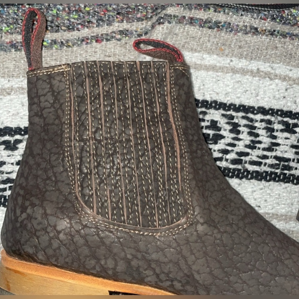 New Quincy Boots The Real American Boot Wide Square Toe Volcano Leather Roses . - Picture 4 of 13